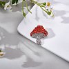 Cubic Zirconia Mushroom Brooch JBR102C-6