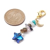 Electroplate Glass Star Pendant Decoration HJEW-JM01589-4