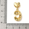 Rack Plating Brass Micro Pave Clear Cubic Zirconia Perdants KK-C067-12G-C-3