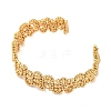 Brass Beads Open Cuff Bangles KK-S404-03G-2