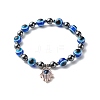 Evil Eye Resin Beads Stretch Bracelet for Girl Women BJEW-JB06763-5