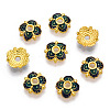 4-Petal Alloy Enamel Bead Caps X1-ENAM-TAC0023-04-2