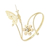 Flower & Butterfly Alloy Arm Cuff Bangles for Girl Women LS-AJEW-A063-01F-G-4