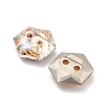 2-Hole Hexagon Glass Rhinestone Buttons BUTT-D001-D-5