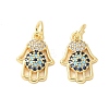 Brass Micro Pave Cubic Zirconia Charms KK-U056-47G-1