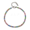 304 Stainless Steel Rhinestone Cup Chain Bracelets for Women BJEW-G753-01P-01-4
