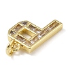 Brass Micro Pave Cubic Zirconia Pendants KK-V014-01G-16-2