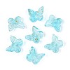 Transparent Spray Painted Glass Charms GLAA-T016-22B-1