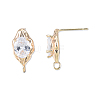 Brass Stud Earring Findings X-KK-N232-434LG-3