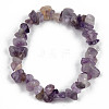 Unisex Chip Natural Amethyst Beaded Stretch Bracelets BJEW-S143-13-2