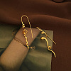 Spiral Brass Dangle Earrings FS-WG9867F-01-1