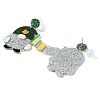 Saint Patrick's Day Sparkling Acrylic Dangle Stud Earrings LS-EJEW-P243-A03-2