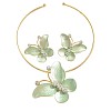 Alloy Enamel & Crystal Rhinestone Pendant Necklaces & Stud Earrings Sets FS-WG8339F-03-3