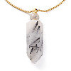 Natural Tourmalinated Quartz/Black Rutilated Quartz Openable Perfume Bottle Pendant Necklaces NJEW-H216-06G-2