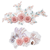  2Pcs 2 Styles 3D Flower Pattern Polyester Embroidered Lace Appliques DIY-NB0010-99-1