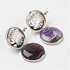 Natural Amethyst Pendants G-G910-B13-1