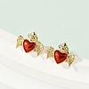 Brass Enamel Stud Earrings for Women EJEW-A126-05D-G-1