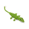 Glass Seed Beaded Gecko Pendants PALLOY-MZ01115-01-3