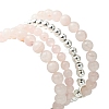 4Pcs 4 Style Natural Rose Quartz Beaded Stretch Bracelets Set BJEW-JB09524-2