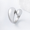 304 Stainless Steel Cuff Open Rings for Women AP0200-1-1