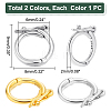2Pcs 2 Colors 925 Sterling Silver Twister Clasp FIND-PH0009-53-4