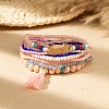 Bohemian Vacation Style Glass Beaded Charms Bracelets Set for Women VJ2934-2-1