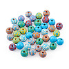 80Pcs 8 Colors Wooden Beads WOOD-FW0001-12-2