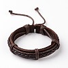 Adjustable Braided Cowhide Cord Bracelets BJEW-F179-07A-1