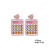 Back to School Acrylic Dangle Stud Earrings FS-WGAA197-29-1