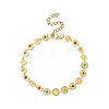 Colorful Enamel Flower Link Chain Bracelet X-BJEW-JB09940-1