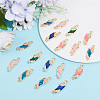 GOMAKERER 30Pcs 5 Colors Religion Alloy Enamel Connector Charms FIND-GO0001-62-4