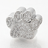 Brass Micro Pave Cubic Zirconia European Beads ZIRC-T002-101-3