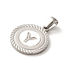 304 Stainless Steel Pendants STAS-I204-Y-P-2