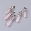 Natural Rose Quartz Big Pointed Pendants G-G738-A-39-1