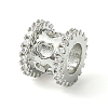 Rack Plating Brass Micro Pave Clear Cubic Zirconia European Beads KK-G501-07P-2