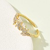 304 Stainless Steel Cubic Zirconia Cuff Open Rings for Women LS-RJEW-Z122-02G-04-3