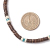 2Pcs 2 Colors Natural Coconut & Natural Magnesite Heishi Beaded Necklaces NJEW-JN05308-5
