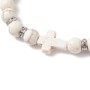 Synthetic Turquoise Beaded Stretch Bracelets for Women BJEW-JB12288-02-3