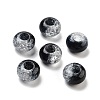 Two Tone Transparent Crackle Acrylic European Beads TACR-P009-B01-08-1