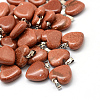 Heart Synthetic Goldstone Pendants G-Q371-12-1