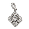 Brass Pave Clear Cubic Zirconia Pendants KK-G553-12P-1