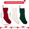 3Pcs 3 Colors Knitted Acrylic Fiber Hanging Stocking Bags AJEW-SP0004-03-2