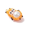 Glass Seed Beaded Hamster Pendants PALLOY-MZ01035-02-3