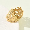 Adjustable 304 Stainless Steel Cuff Open Rings for Women LS-RJEW-Z122-03G-05-3