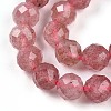 Natural Strawberry Quartz Beads Strands G-S345-8mm-21-4