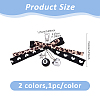 2Pcs 2 Colors Alloy & Cloth Bowknot Pendant Decorations HJEW-DC0001-40-2