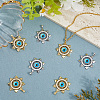 8Pcs 2 Colors Brass Micro Pave Cubic Zirconia Pendants KK-BBC0019-54-3