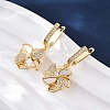 Windmill Brass Micro Pave Clear Cubic Zirconia Hoop Earrings KK-D363-16G-1