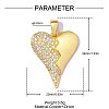 Brass Micro Pave Clear Cubic Zirconia Pendants CU-OY001-49G-2