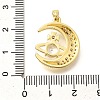 Brass Micro Pave Clear Cubic Zirconia Pendants KK-M309-44G-3